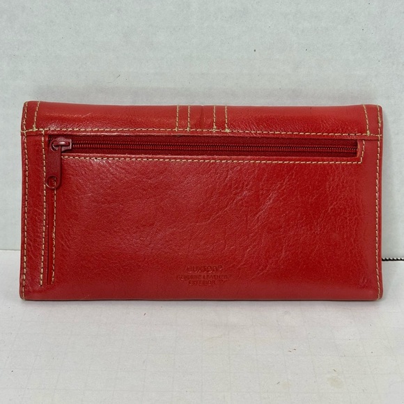 Buxton Topstitch Leather Wallet Burgundy - Picture 2 of 5